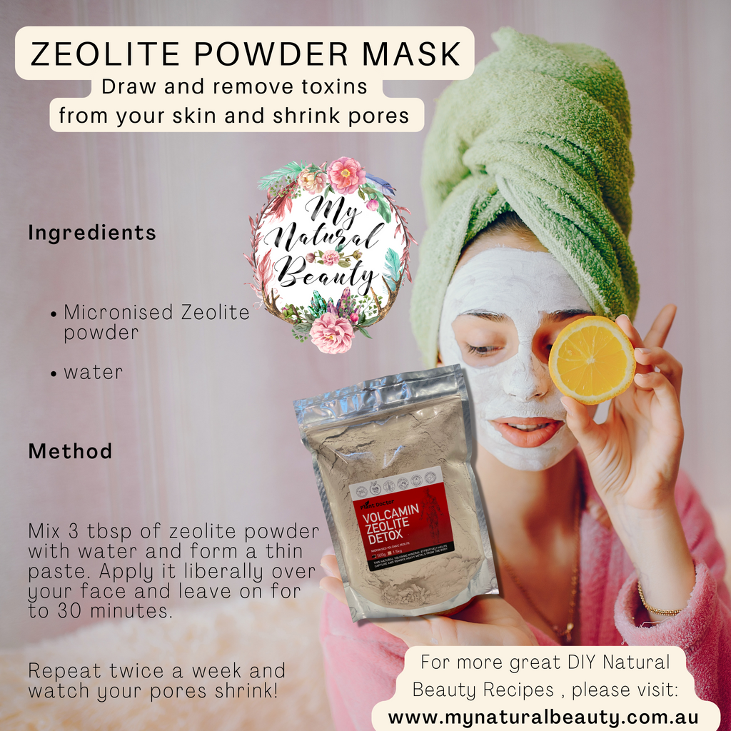 Making DIY Beauty products. Zeolite Powder mask. Draw out and remove toxins from your skin and shrink pores.