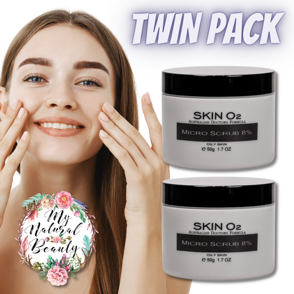 Skin O2 MICRO SCRUB EXFOLIATOR 8% TWIN PACK - 2x 50g    DISCOUNTED AND INCLUDES FREE SHIPPING AUSTRALIA WIDE!