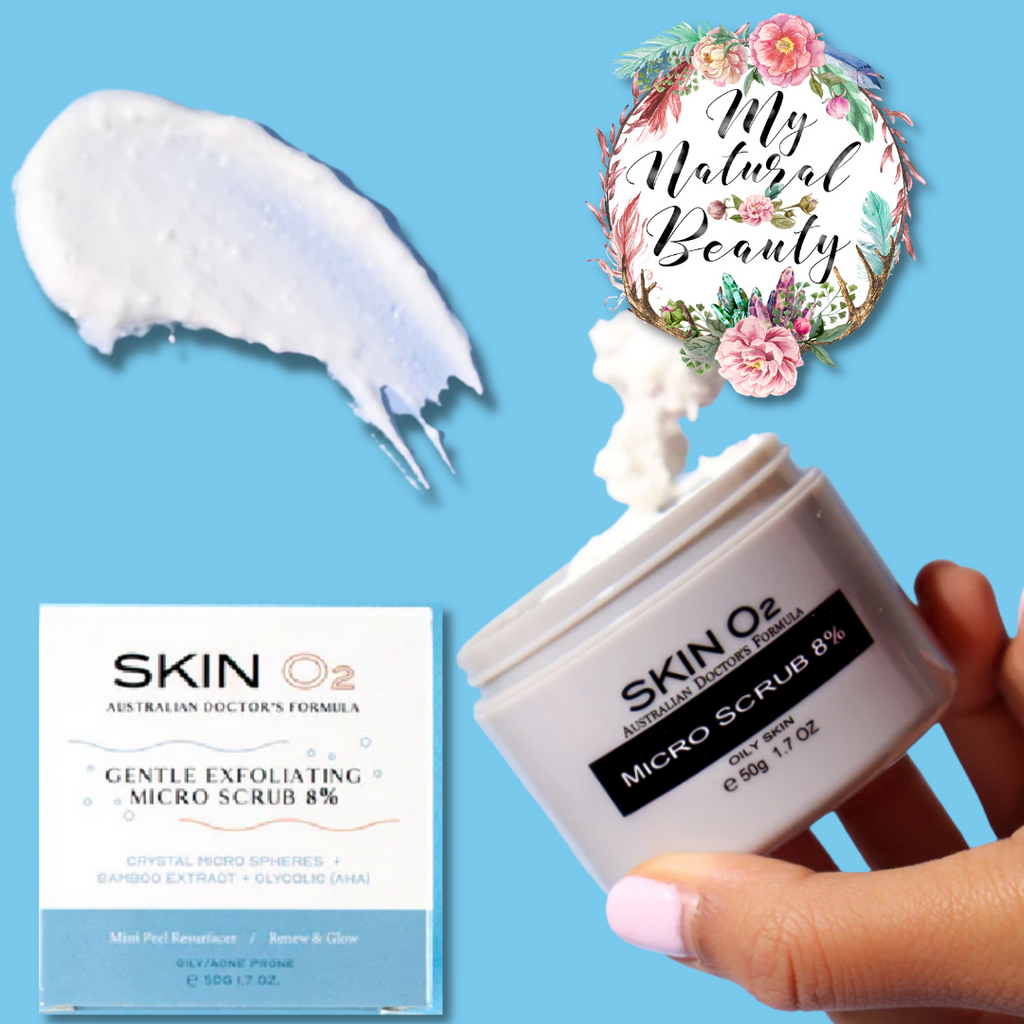 Skin O2 MICRO SCRUB EXFOLIATOR 8%    Skin O2- AUSTRALIAN DOCTOR'S FORMULA   Clear away dead skin cells and unclog pores with our Micro Scrub Exfoliator with 8% Glycolic Acid (AHA). 