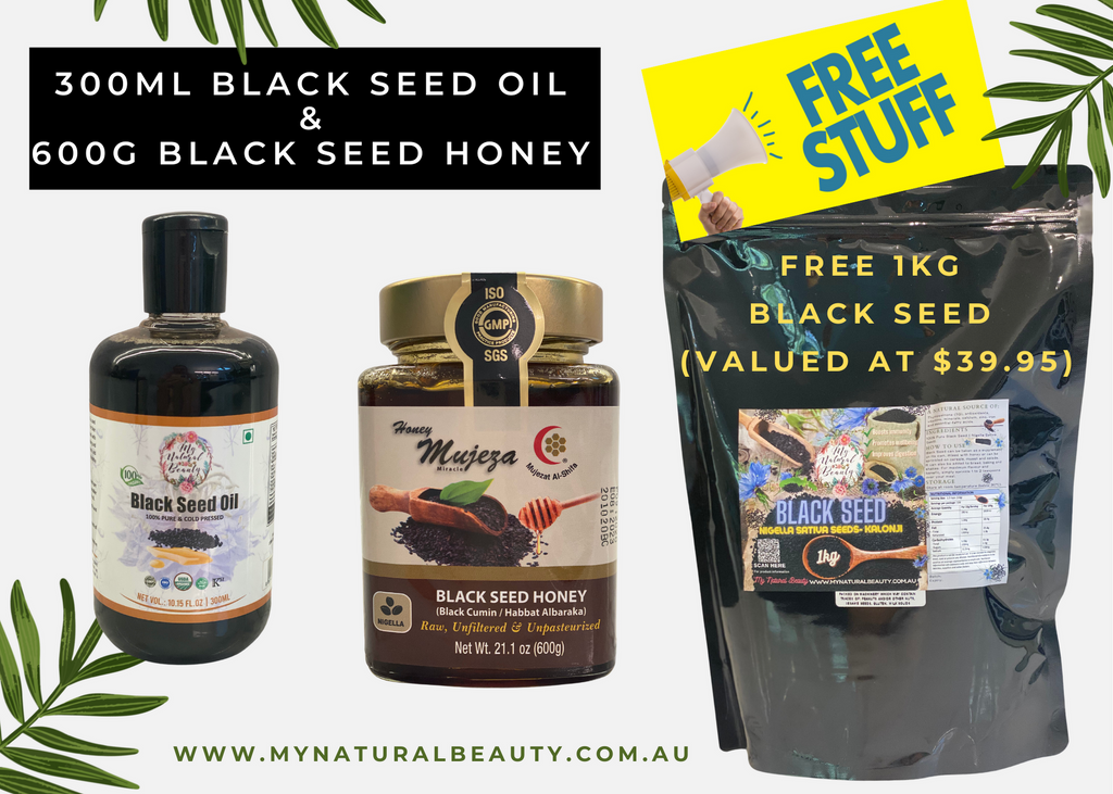 300g BLACK SEED OIL AND 600g BLACK SEED HONEY - with a FREE 1KG BLACK SEEDS 