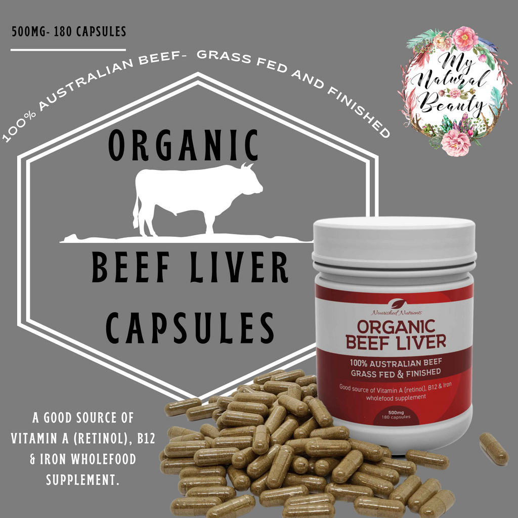 Organic Beef Liver capsules Nourished Nutrients- 100% Australian Beef- Grass Fed and Finished  500mg- 180 capsules Australia. Buy online Sydney- buyDarwin, Ballarat, Bendigo, Albury-Wodonga, Launceston, Mackay, Rockhampton, Bunbury, Coffs Harbour, Bundaberg, Melton, Wagga Wagga, Hervey Bay, Mildura – Wentworth, Shepparton – Mooroopna