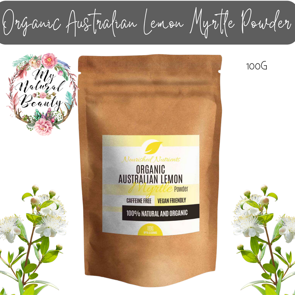 Lemon Myrtle Powder- 100g  AUSTRALIAN- ORGANICALLY GROWN  Nourished Nutrients    Organic Australian Lemon Myrtle Powder- 100g   CAFFEINE FREE- VEGAN FRIENDLY 100% Natural and Organic