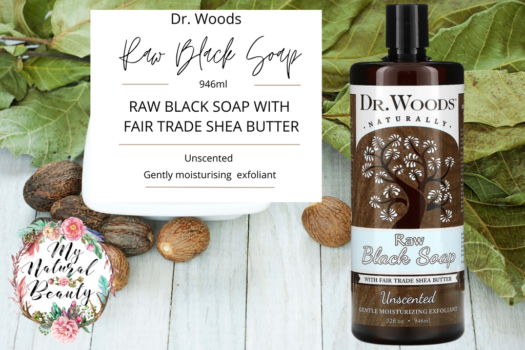 Dr Woods Raw Black Soap with Fair Trade Shea Butter- Unscented- 946ml Buy online Australia.. My Natural Beauty Australia