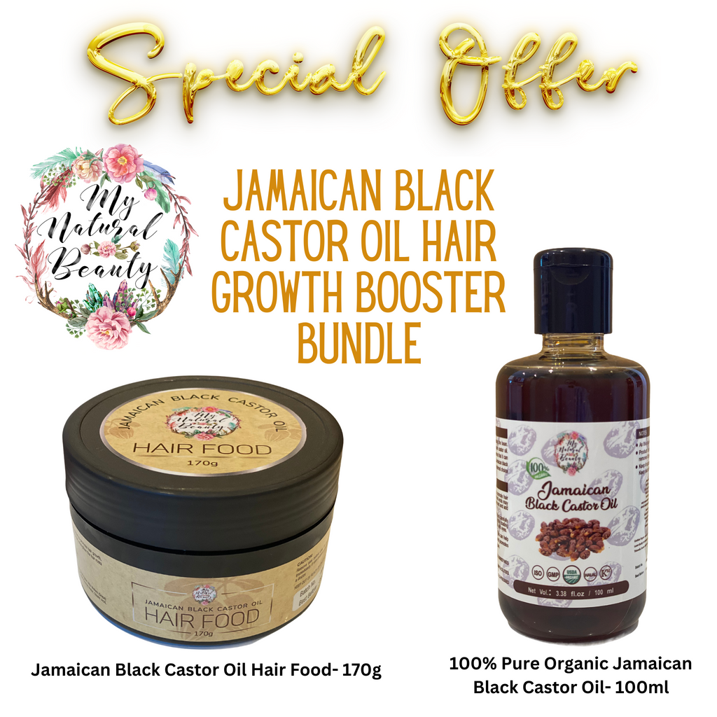 Jamaican Black Castor Oil Hair Food- 170g + 100ml 100% Pure Jamaican Black Castor Oil