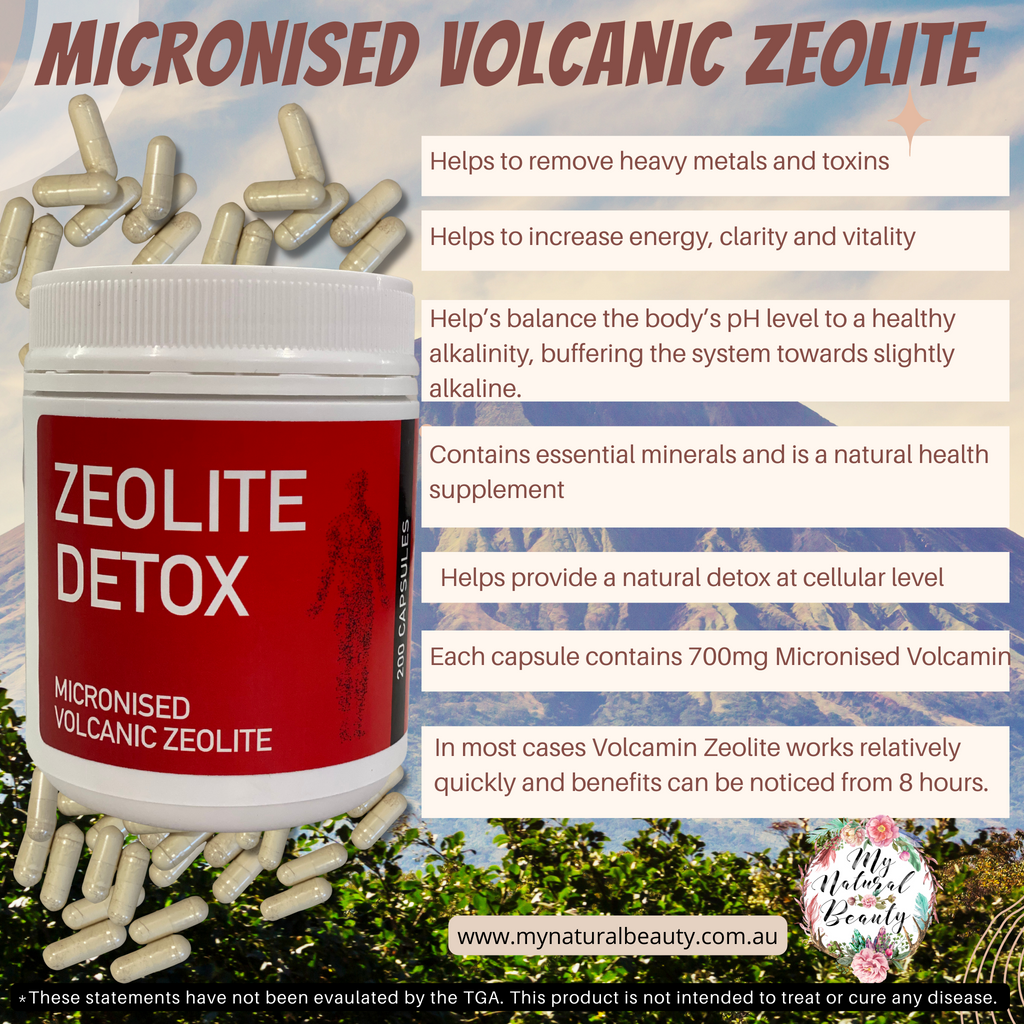 ZEOLITE DETOX- Micronised Volcanic Zeolite – 200 Capsules  Volcamin Zeolite capsules (micronised) . Buy Sydney Australia