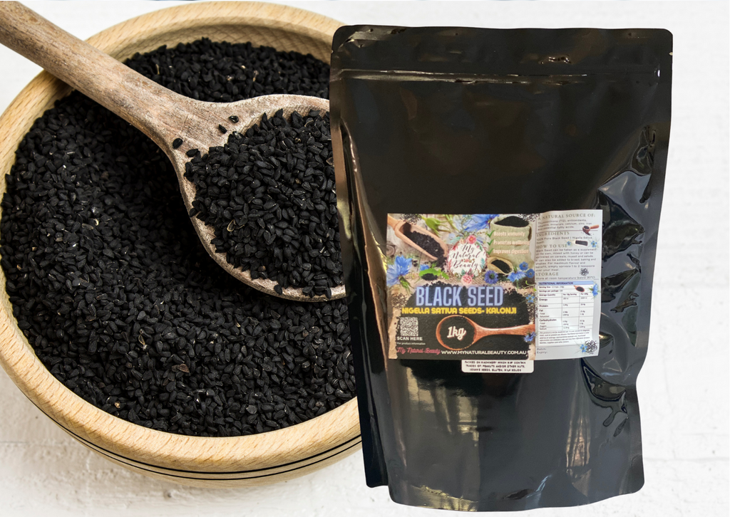 BLACK SEED- 1kg or 2kg  Nigella Sativa Seeds- Kalonji     ·      Boosts immunity ·      A natural source of Thymoquinone (TQ), antioxidants, vitamins, minerals and essential fatty acids. ·      Promotes wellbeing ·      Improves digestion