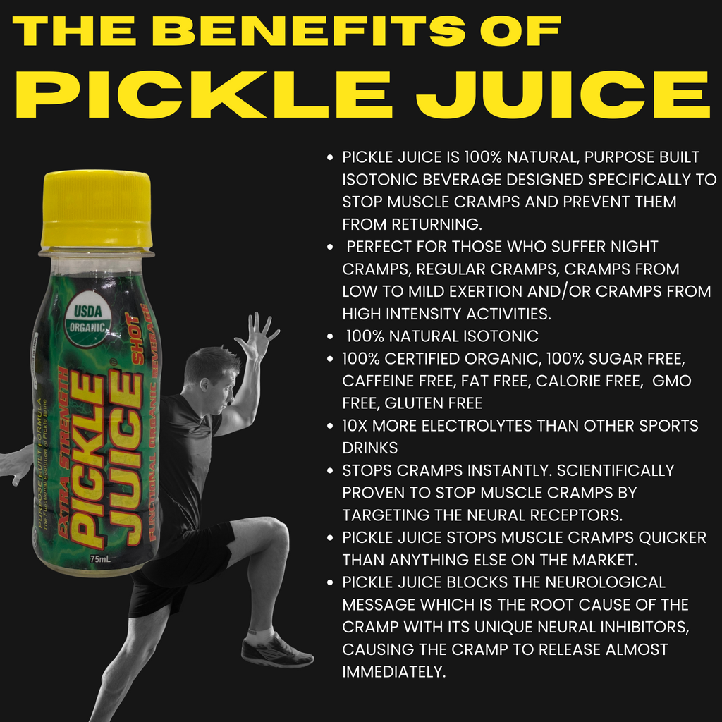 PICKLE JUICE EXTRA STRENGTH SHOTS- 4x 75ML  100% All-Natural, USDA Organic and Scientifically Proven to Stop Muscle Cramps