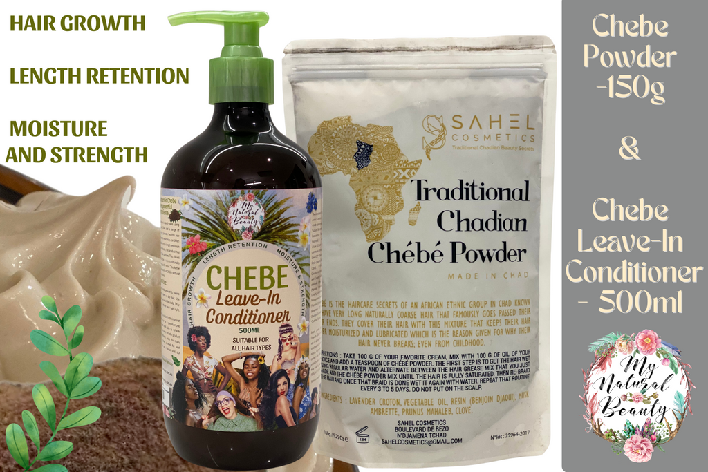 Chebe Powder (150g) and Chebe Leave in Conditioner (500ml) value pack.. Chebe Australia