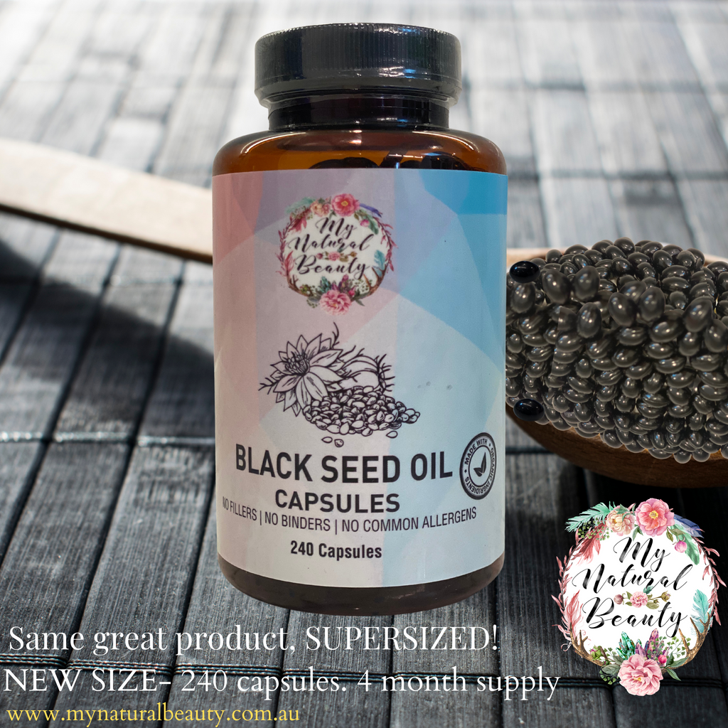 BLACK SEED OIL CAPSULES- 240 Capsules- 4 months supply   100% PURE AND NATURAL ORGANIC BLACK SEED OIL CAPSULES (NIGELLA SATIVA OIL) (COLD-PRESSED). Buy  Black Seed Oil Australia. Sydney. 240 capsules. Bulk size