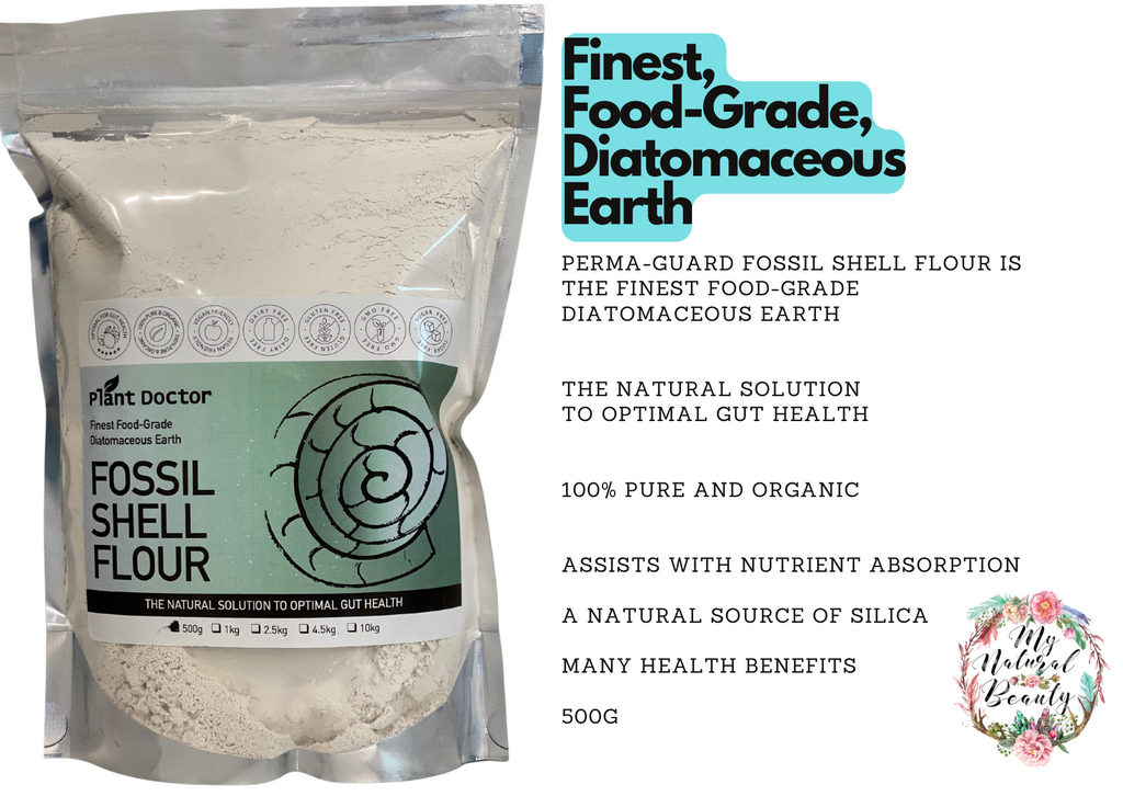 Perma-Guard Fossil Shell Flour ® Food Grade pure Diatomaceous Earth - 100% Pure, organic and comes from fresh water. 500g. Buy Northern Beaches Sydney