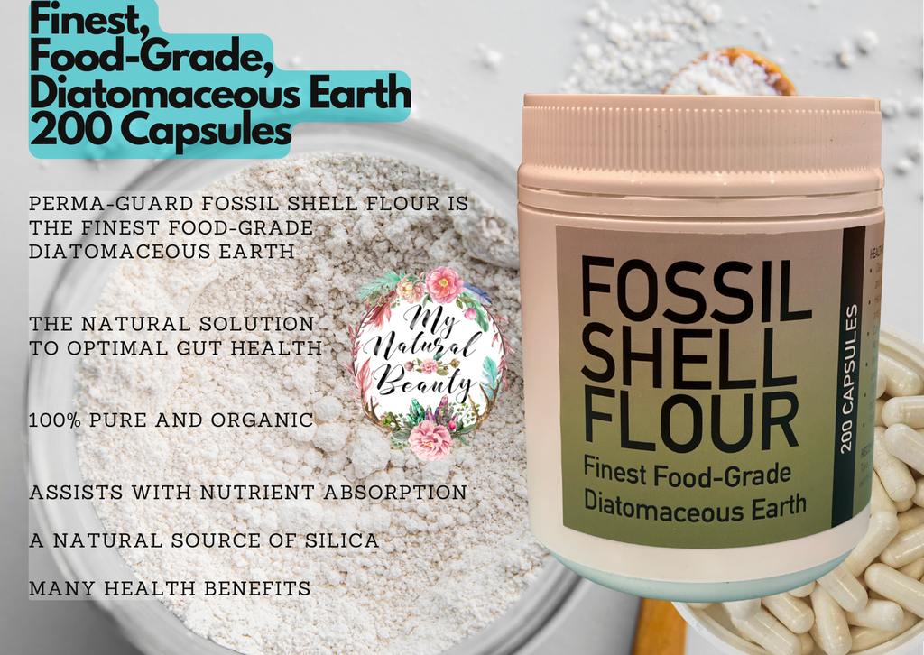 Fossil Shell Flour (Food Grade Diatomaceous Earth) -200 Capsules    FINEST FOOD-GRADE DIATOMACEOUS EARTH Buy online Sydney Australia. NSW