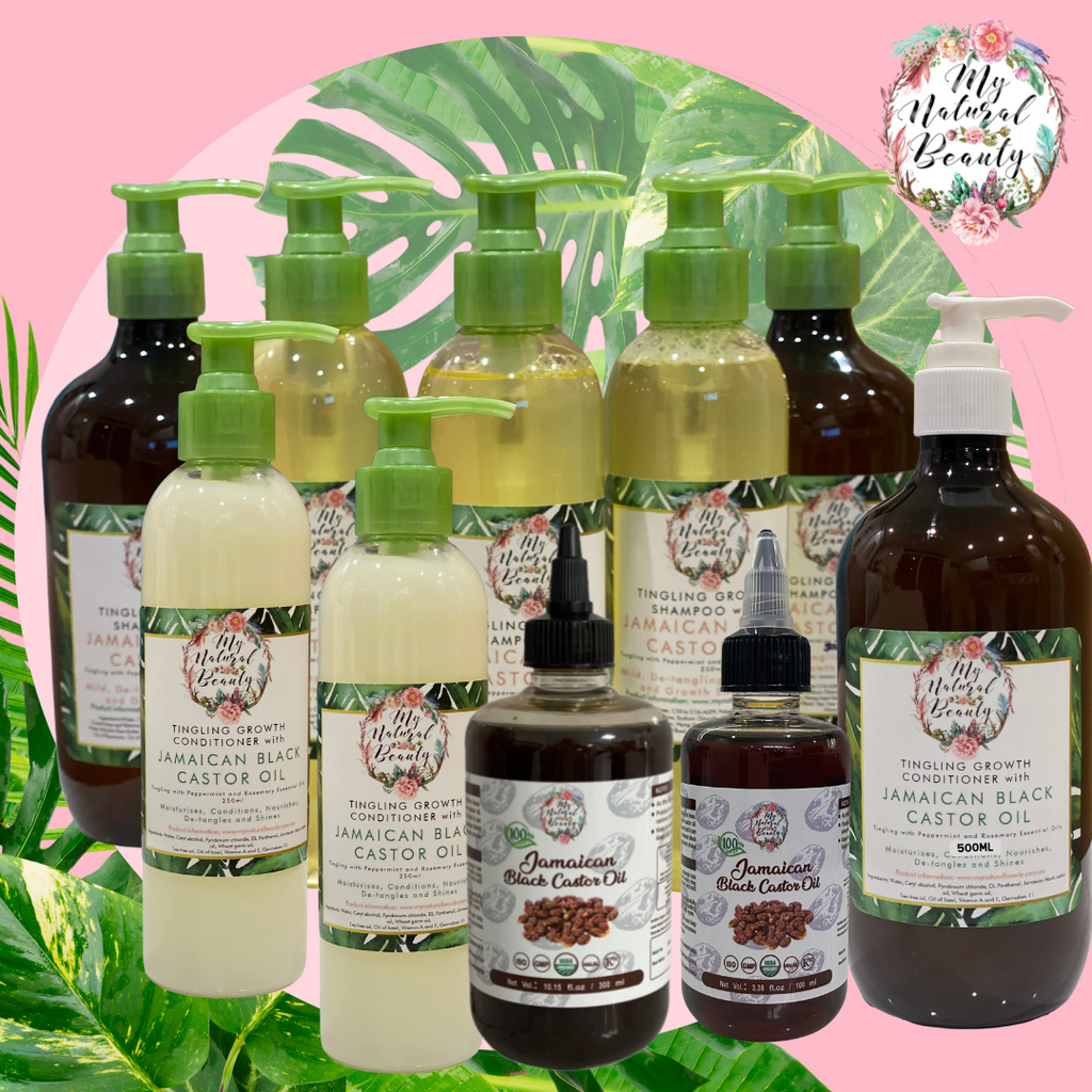 Jamaican Black Castor Oil Tingling Hair Growth Shampoo and Conditioner- 250ml     With Peppermint and Rosemary Essential Oil-Promote Hair growth