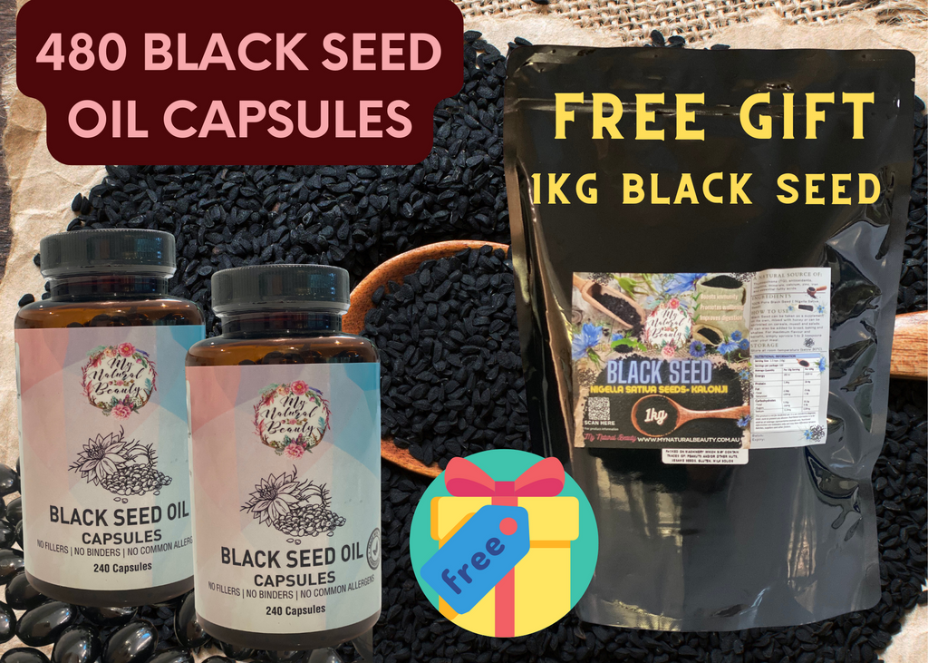 BLACK SEED OIL CAPSULES- 480 Capsules-with FREE GIFT- 1kg BLACK SEED