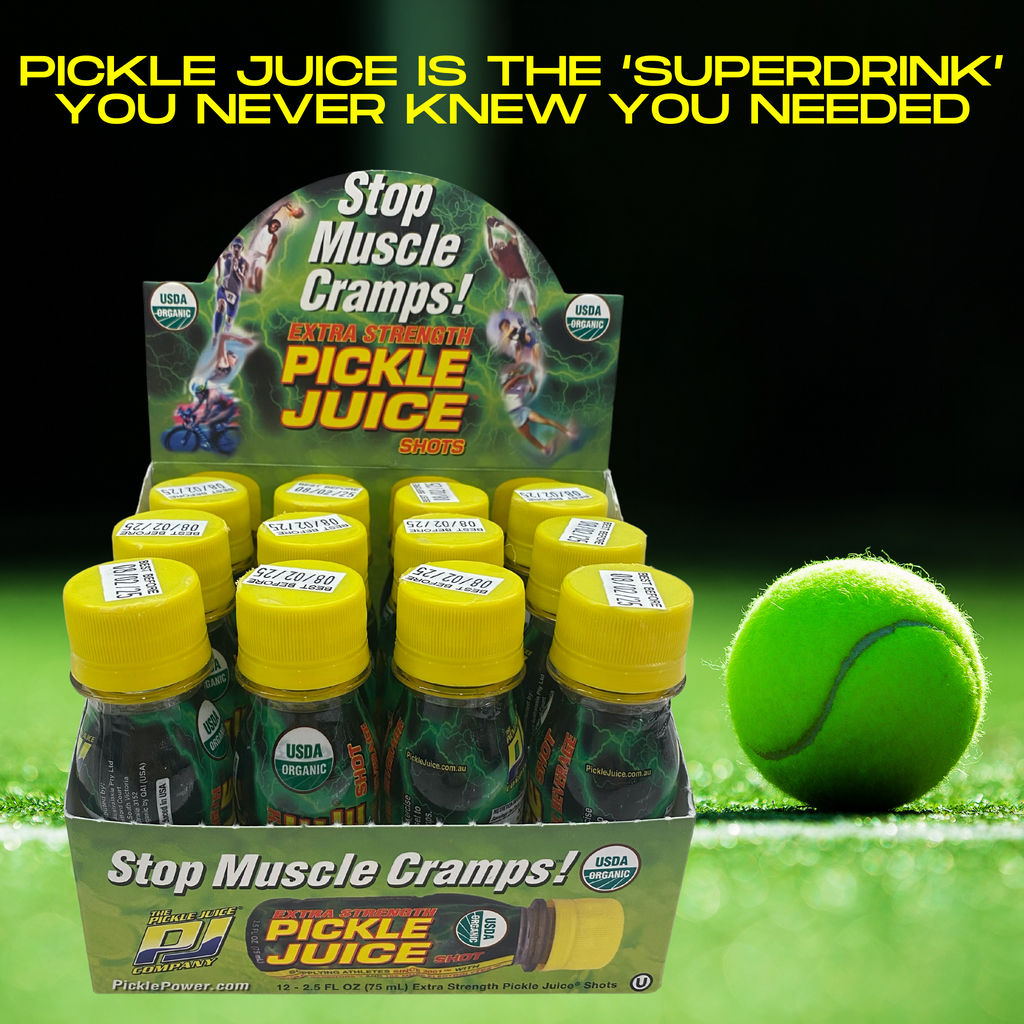 Extra Strength Pickle Juice Shot 75ml is :   Extra Strength USDA Organic  A Functional Organic Beverage Concentrated electrolytes 10 times more electrolytes than other common sports drinks Kosher  Purpose Built Formula The Functional Evolution of Pickle Brine Certified Organic by QAI (USA) Sugar Free Caffeine Free Gluten Free No Protein Allergens No artificial colours or flavours