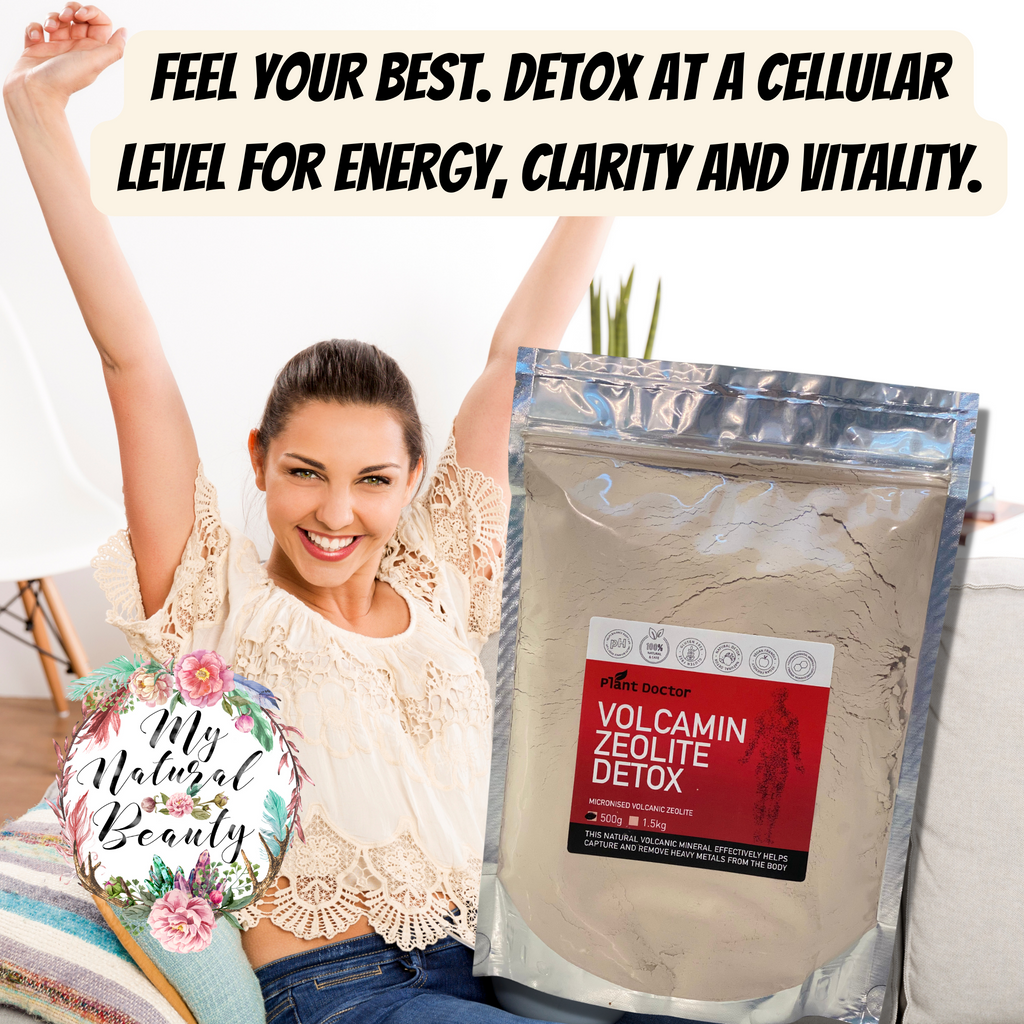 Micronised Volcamin (Clinoptilolite Zeolite) Detox – 500g   ZEOLITE DETOX- Micronised Volcanic Zeolite – 500g Micronised- Helps to remove heavy metals- Health supplement. Detox at a cellular level. Food Grade Zeolite Powder.