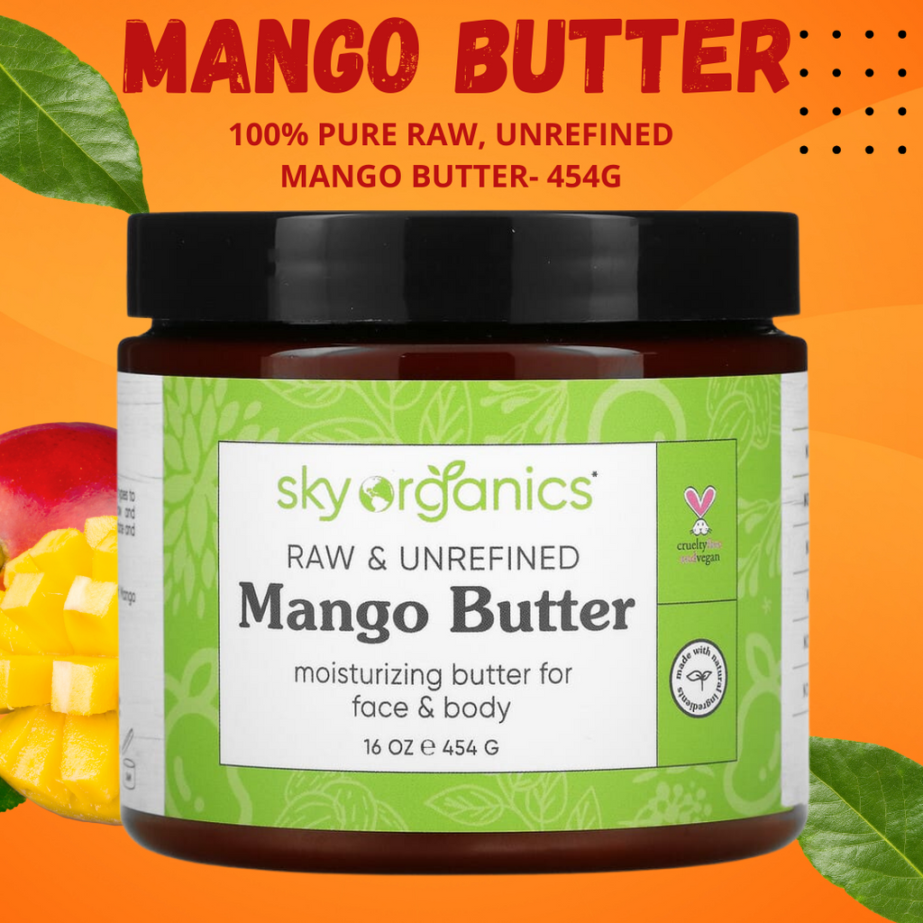 100% Pure, Raw, Unrefined Mango Butter- 454g