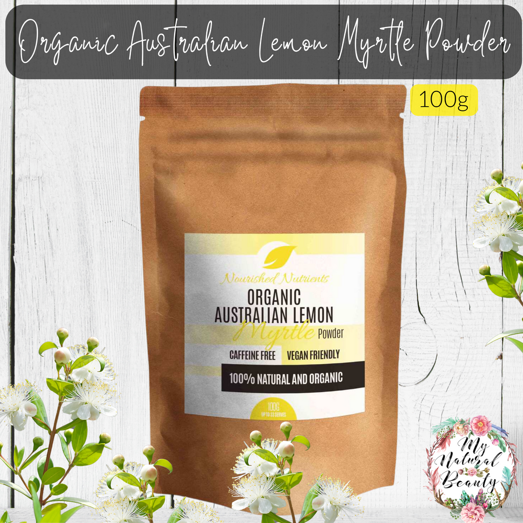 Lemon Myrtle Powder- 100g  AUSTRALIAN- ORGANICALLY GROWN  Nourished Nutrients    Organic Australian Lemon Myrtle Powder- 100g   CAFFEINE FREE- VEGAN FRIENDLY 100% Natural and Organic