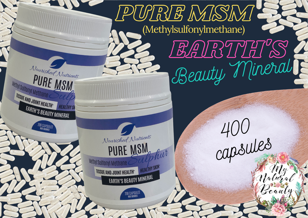  Pure MSM Capsules 200 caps-collagen and keratin production, joint health. Bulk Buy