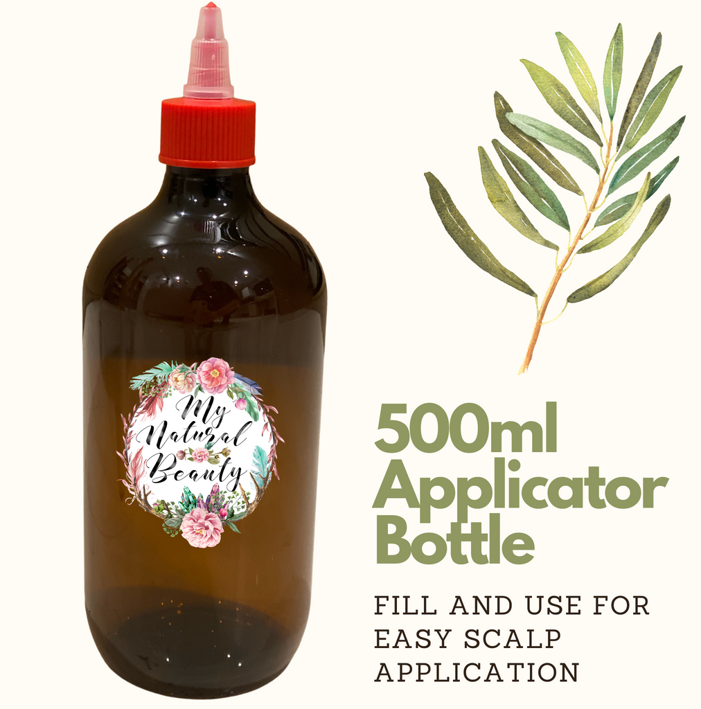 100% Pure Organic Jamaican Black Castor Oil – 1 Litre + 500ml empty applicator bottle   You will receive: 1 Litre of 100% Pure Organic Jamaican Black Castor Oil; and 1x 500ml empty applicator bottle for filling with your oil for easy scalp application.