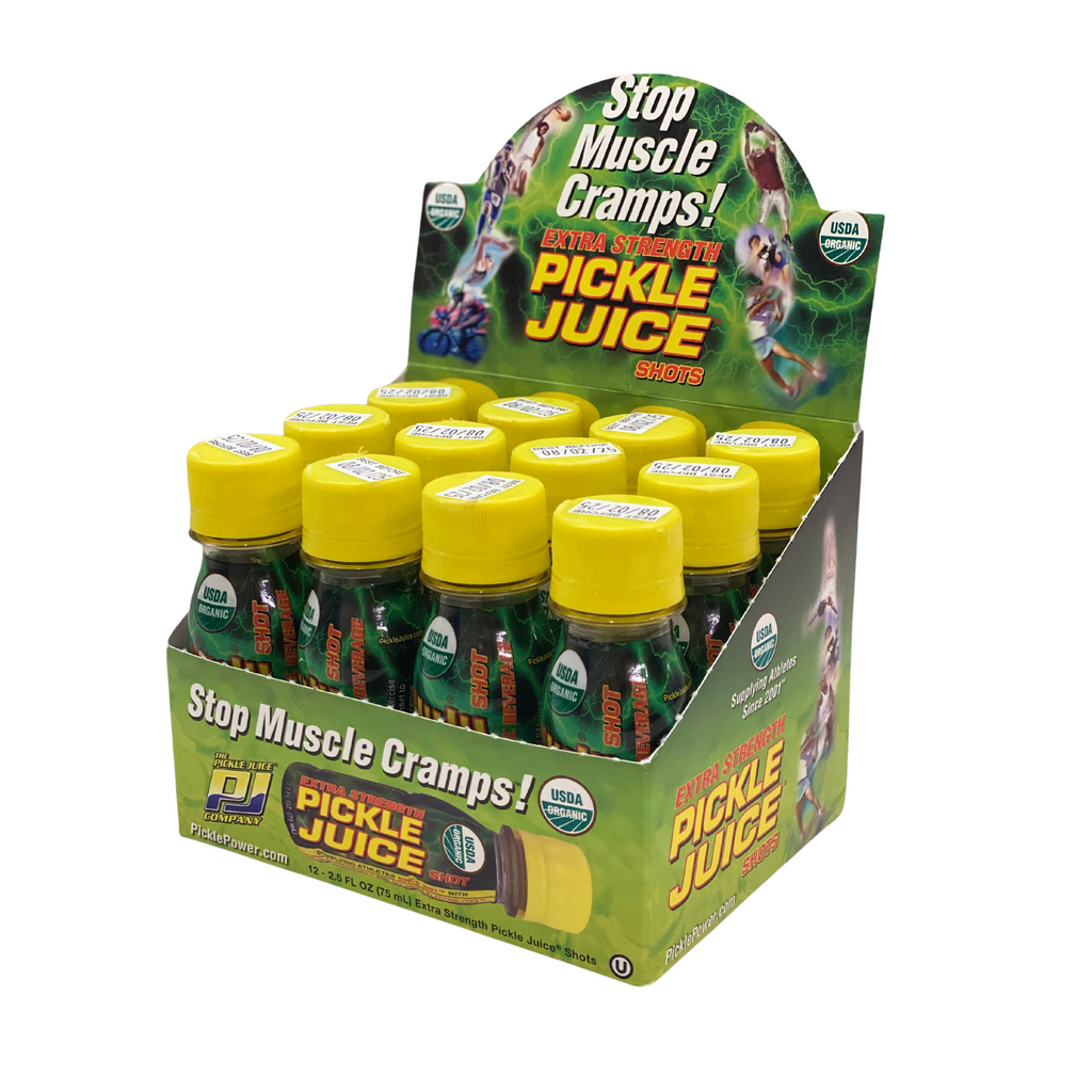 PICKLE JUICE 12 PACK 75ML - EXTRA STRENGTH 100% All-Natural, USDA Organic and Scientifically Proven to Stop Muscle Cramps