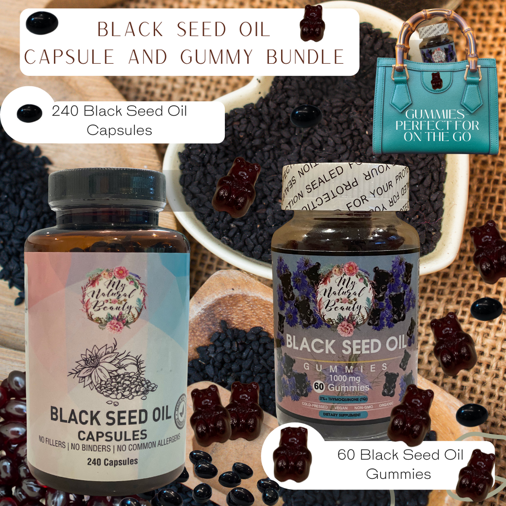  BLACK SEED OIL GUMMIES- 60 Gummies        NEW PRODUCT!       BLACK SEED OIL GUMMY BEARS. COLD-PRESSED.  MAXIMUM POTENCY. VEGAN. NON-GMO.        1000mg of Black Seed Oil per serving. 2% Thymoquinone (TQ).   And Black Seed Oil Capsules Australia.