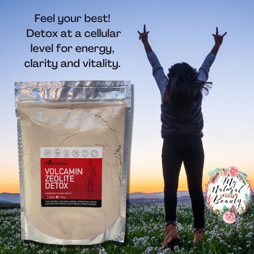 Micronised Volcamin (Clinoptilolite Zeolite) Detox – 500g   ZEOLITE DETOX- Micronised Volcanic Zeolite – 500g Micronised- Helps to remove heavy metals- Health supplement. Detox at a cellular level. Food Grade Zeolite Powder.