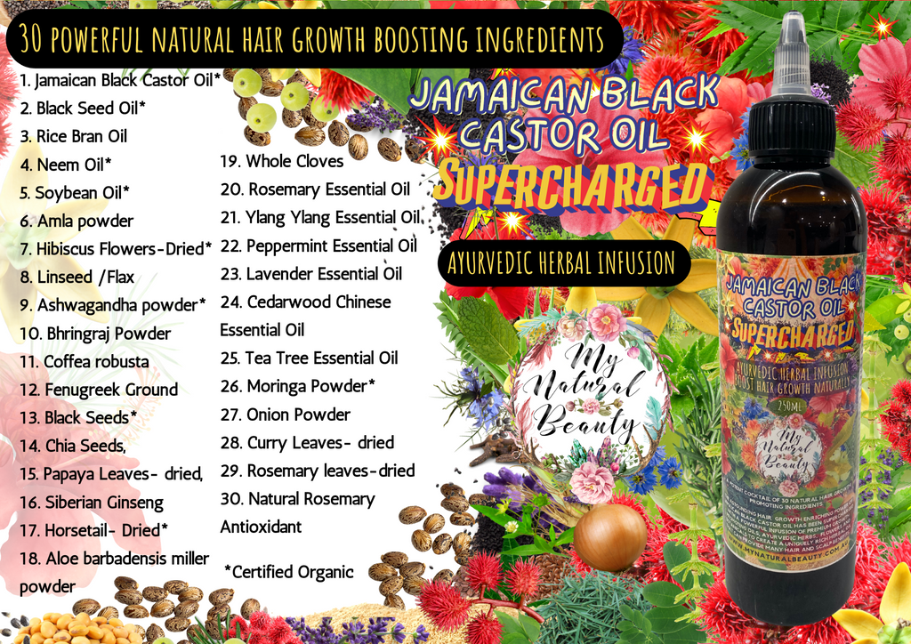 Jamaican Black Castor Oil SUPERCHARGED - Ayurvedic Herbal Infusion 250ml + FREE SCALP VITALISER BRUSH