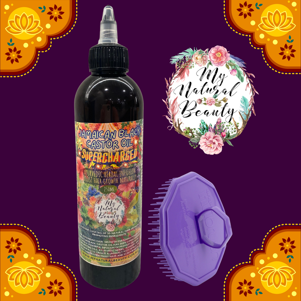 Jamaican Black Castor Oil SUPERCHARGED - Ayurvedic Herbal Infusion 250ml + FREE SCALP VITALISER BRUSH