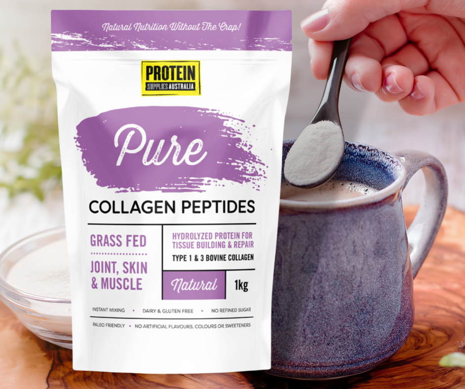 Protein Supplies Australia Collagen Peptides Pure 1kg or 2kg (2x 1kg)