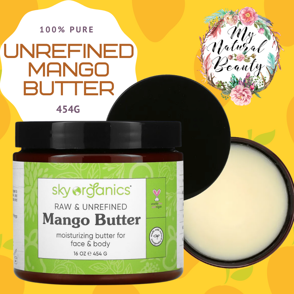 100% Pure Raw, Unrefined Mango Butter- 454g    Sky Organics, Mango Butter, Raw & Unrefined, 16 oz (454 g) Australia.