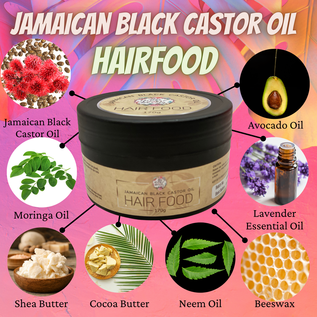   An overview of some of the amazing active ingredients found in My Natural Beauty’s Jamaican Black Castor Oil Hair Food:   Jamaican Black Castor Oil is the main ingredient in this amazing product. As well as some other very beneficial ingredients for the hair and scalp. Jamaican Black Castor Oil is a natural hair growth remedy. 