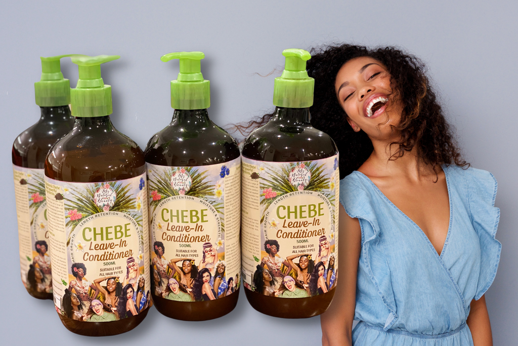 This luxurious Chebe Leave-In Conditioner is hand-made using  authentic Chébé Powder (please read below ‘What is Chebe Powder’ to learn more) from Chad and a range of premium natural ingredients that promote healthy hair growth through length retention. This product is designed to moisturise, condition and strengthen the hair, resulting in hair length retention and  longer, stronger hair. After infusion, this product has been strained to remove the Chebe particles. 