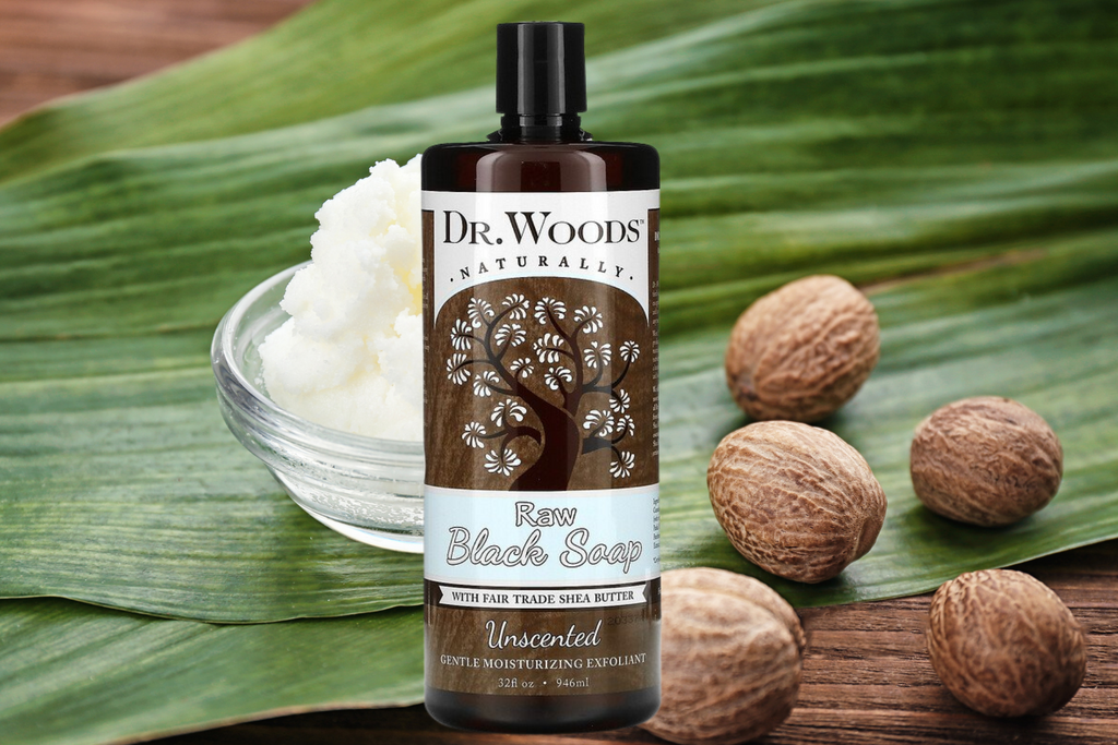 Dr Woods Raw Black Soap with Fair Trade Shea Butter- Unscented- 946ml     Dr. Woods, Raw Black Soap, with Fair Trade Shea Butter, Unscented, 32 fl oz (946 ml)     Dr. Woods Raw Black Soap is a natural wonder that lifts away tired skin cells to leave your skin smooth, hydrated and exceptionally healthy. Dr Woods Raw Black Soap formula is a gentle exfoliant and a powerful, acne-fighting deep cleanser that rejuvenates the skin without any need for harsh detergents or toxic additives.