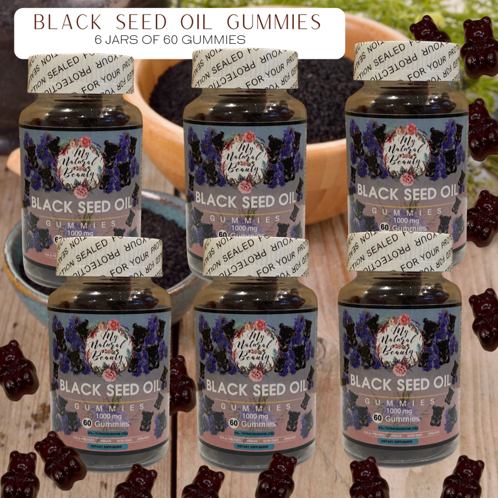 My Natural Beauty are your go to Australian supplier of high quality Black Seed Oil products. We now bring you our premium Black Seed Oil Gummies. These gorgeous sweet tasting gummy bears contain 1000mg of Black Seed Oil per serve, high levels of 2% Thymoquinone (TQ) and are cold-pressed to produce a product that is nutrient rich and highly beneficial.