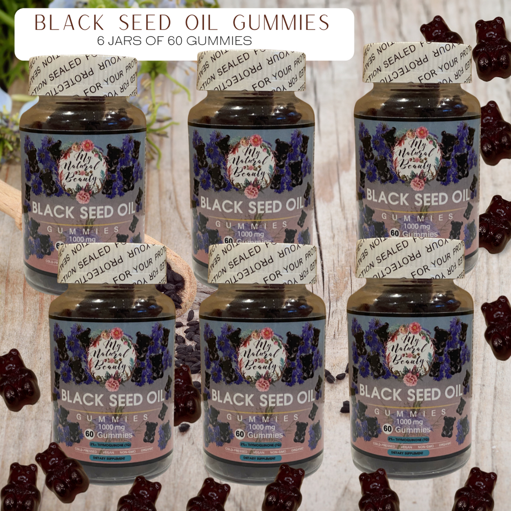 My Natural Beauty are your go to Australian supplier of high quality Black Seed Oil products. We now bring you our premium Black Seed Oil Gummies. These gorgeous sweet tasting gummy bears contain 1000mg of Black Seed Oil per serve, high levels of 2% Thymoquinone (TQ) and are cold-pressed to produce a product that is nutrient rich and highly beneficial.