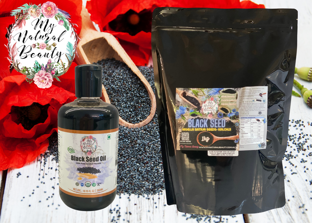 BLACK SEED OIL AND BLACK SEEDS VALUE PACK    Contains our amazing 100% Pure 300ml Organic Black Seed Oil (Nigella Sativa Oil) as well as a 1kg Packet of 100% Pure Black Seeds (Nigella Sativa Seeds).     This pack contains:    1x 300ml 100% Pure Organic Black Seed Oil (RRP $44.95)  1x 1kg Packet of 100% Pure Black Seeds (RRP $39.95)