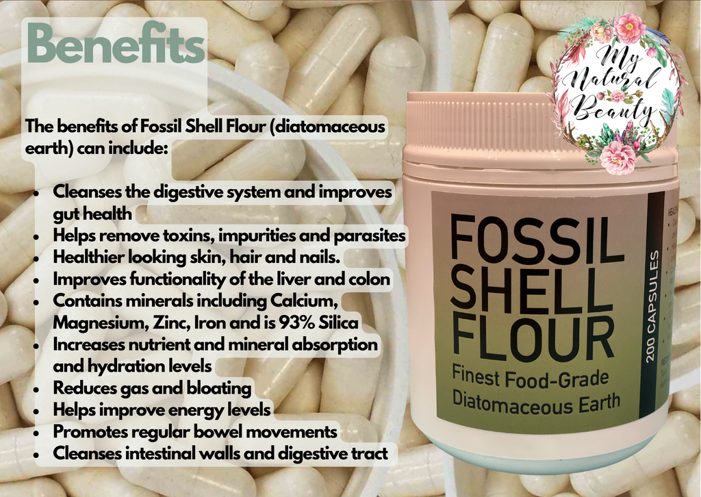 Fossil Shell Flour (Food Grade Diatomaceous Earth) -200 Capsules    FINEST FOOD-GRADE DIATOMACEOUS EARTH