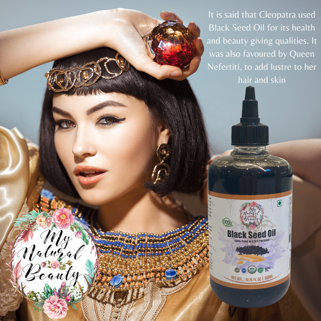 My Natural Beauty’s 100% Pure Black Seed Oil is Food Grade and 100% Certified Organic and can be taken orally as well applied topically to the skin and scalp. Thousands of years ago, Black Seed Oil was used by ancient Egyptian royalty like Nefertiti and Cleopatra for medicinal purposes and to keep their skin healthy and beautiful. For this miraculous oil to withstand the