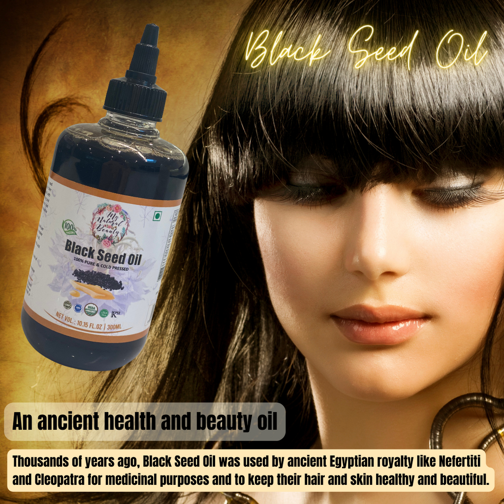 100% Pure Black Seed Oil -Nigella Sativa- ORGANIC- PREMIUM Cold Pressed 300ml applicator bottle