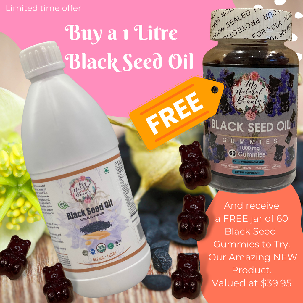 1 Litre 100% Pure Black Seed Oil with FREE GIFT- 60 Black Seed Oil Gummies (value $39.95)