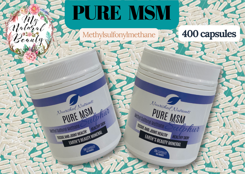  Pure MSM Capsules 200 caps-collagen and keratin production, joint health. Bulk Buy