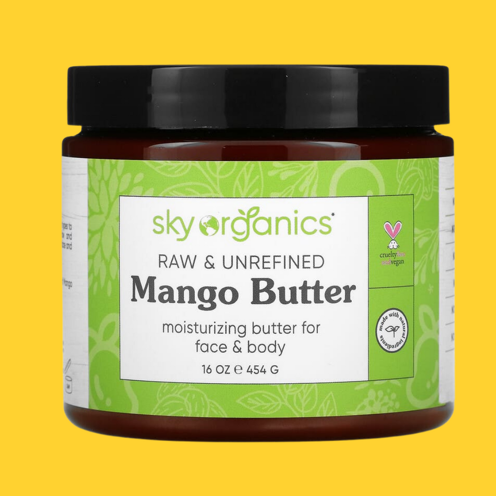 100% Pure Raw, Unrefined Mango Butter- 454g    Sky Organics, Mango Butter, Raw & Unrefined, 16 oz (454 g) Australia.