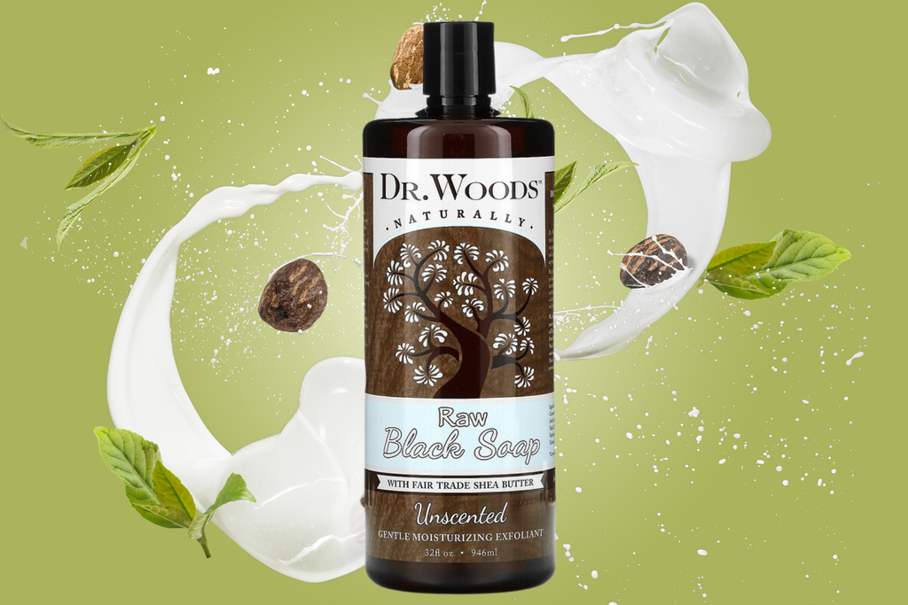 Dr Woods Raw Black Soap with Fair Trade Shea Butter- Unscented- 946ml     Dr. Woods, Raw Black Soap, with Fair Trade Shea Butter, Unscented, 32 fl oz (946 ml)     Dr. Woods Raw Black Soap is a natural wonder that lifts away tired skin cells to leave your skin smooth, hydrated and exceptionally healthy. Dr Woods Raw Black Soap formula is a gentle exfoliant and a powerful, acne-fighting deep cleanser that rejuvenates the skin without any need for harsh detergents or toxic additives. Buy Black Soap Australia