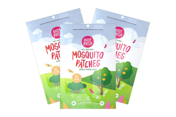 INFO  Mosquitos find us humans by sensing the CO2 being emitted. Buzzpatch scent creates a virtual shield, almost camouflaging your kids from mosquitos.  Citronella essential oils, adhesive patches made from medical grade tape.  The BuzzPatch is most effective in the first 8 hours, and continues to be effective for 24-72 hours from opening.