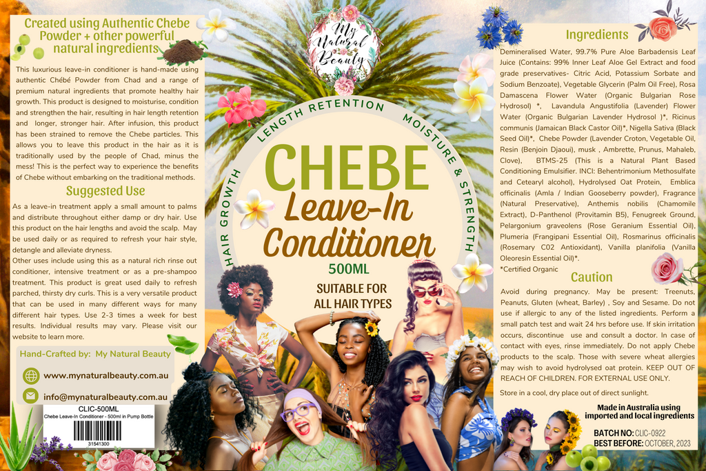 This luxurious Chebe Leave-In Conditioner is hand-made using  authentic Chébé Powder (please read below ‘What is Chebe Powder’ to learn more) from Chad and a range of premium natural ingredients that promote healthy hair growth through length retention. This product is designed to moisturise, condition and strengthen the hair, resulting in hair length retention and  longer, stronger hair. After infusion, this product has been strained to remove the Chebe particles. 