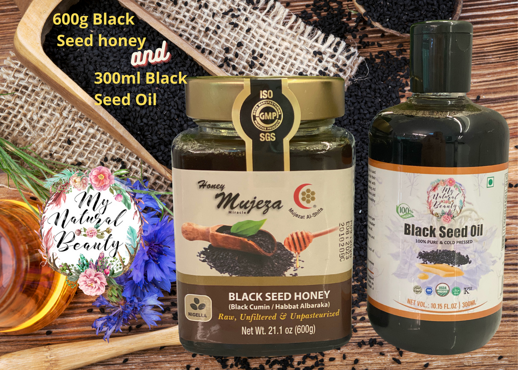 100% Pure Black Seed Honey- 600g and 100% Pure Organic Black Seed Oil 300ml