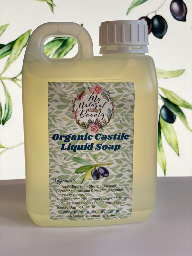 Organic Castile Liquid Soap- Choose 1 Litre, 1 Litre with pump or 5 Litre Bulk