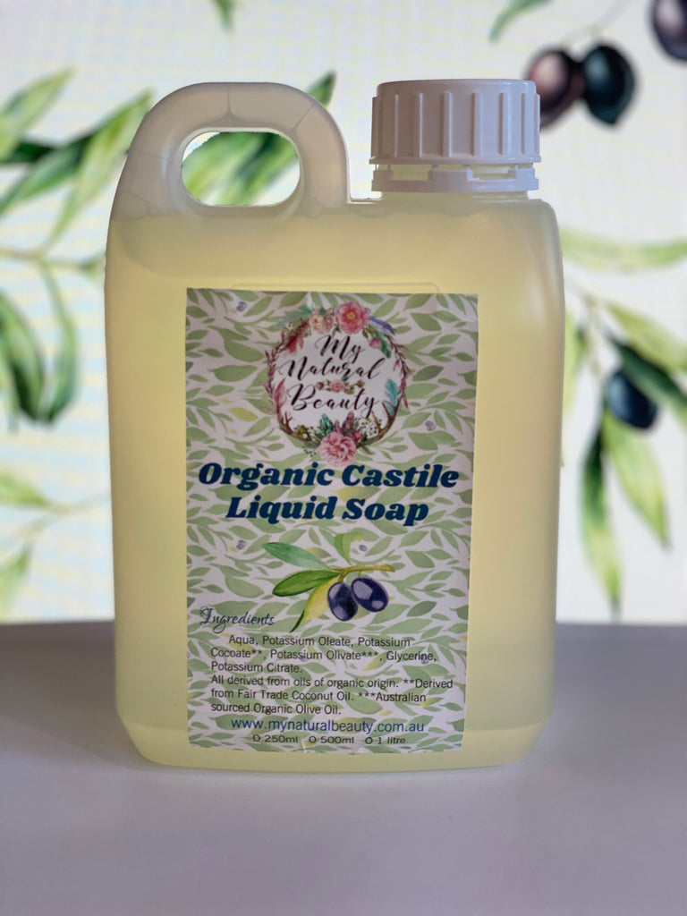 Organic Castile Liquid Soap- Choose 1 Litre, 1 Litre with pump or 5 Litre Bulk
