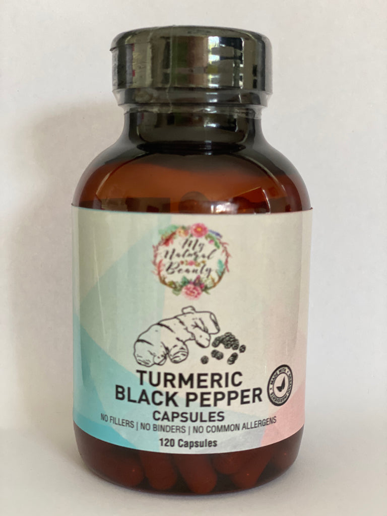 Turmeric and Black Pepper capsules.PRODUCT INFORMATION: Everybody is talking about the amazing health benefits of Turmeric. Turmeric is a spice that has long been recognised for its medicinal properties and has received interest from both the medical/scientific world and from culinary enthusiasts for thousands of years as a spice and medicinal herb. Curcumin is the main active ingredient in turmeric and has powerful anti-inflammatory effects and is a very strong antioxidant. The addition of black pepper can