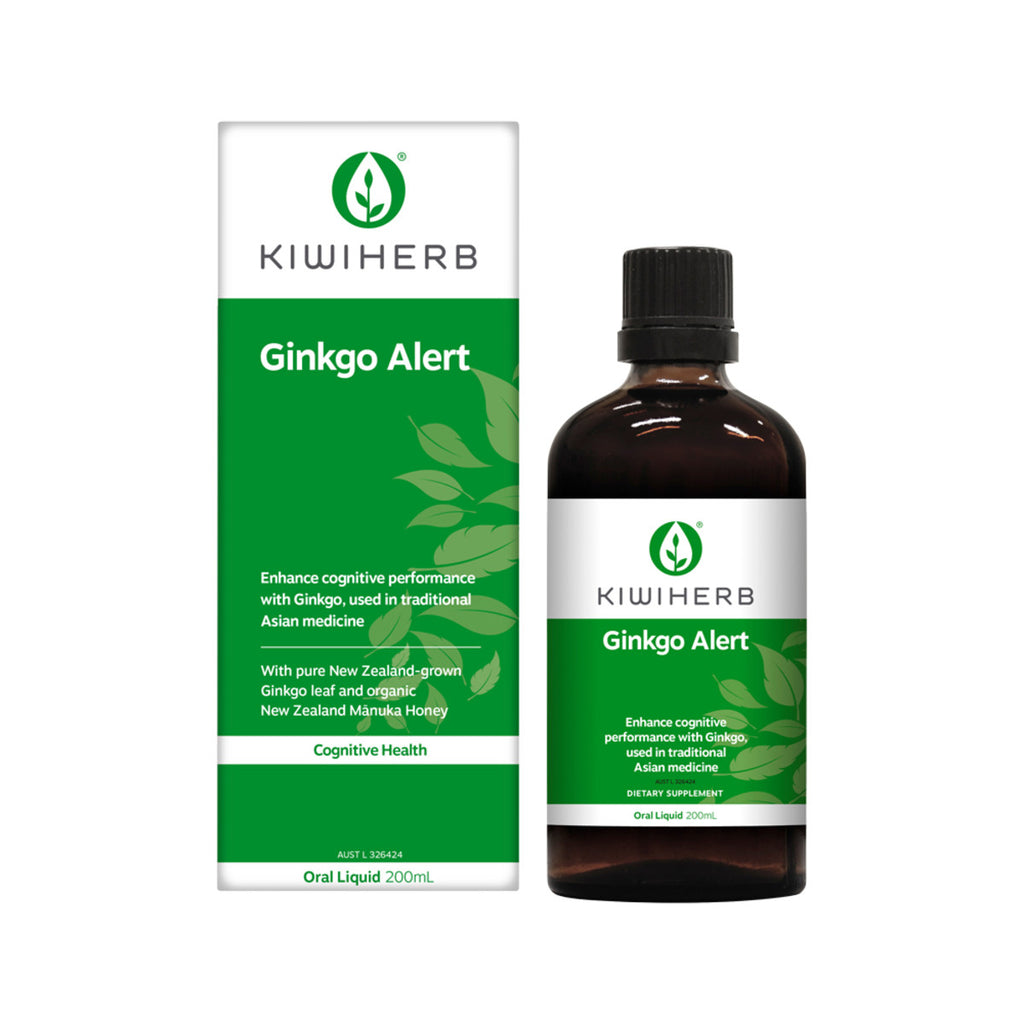 Kiwiherb Ginkgo Alert-Gingko Alert 200ml- Cognitive function and performance, focus, mental clarity